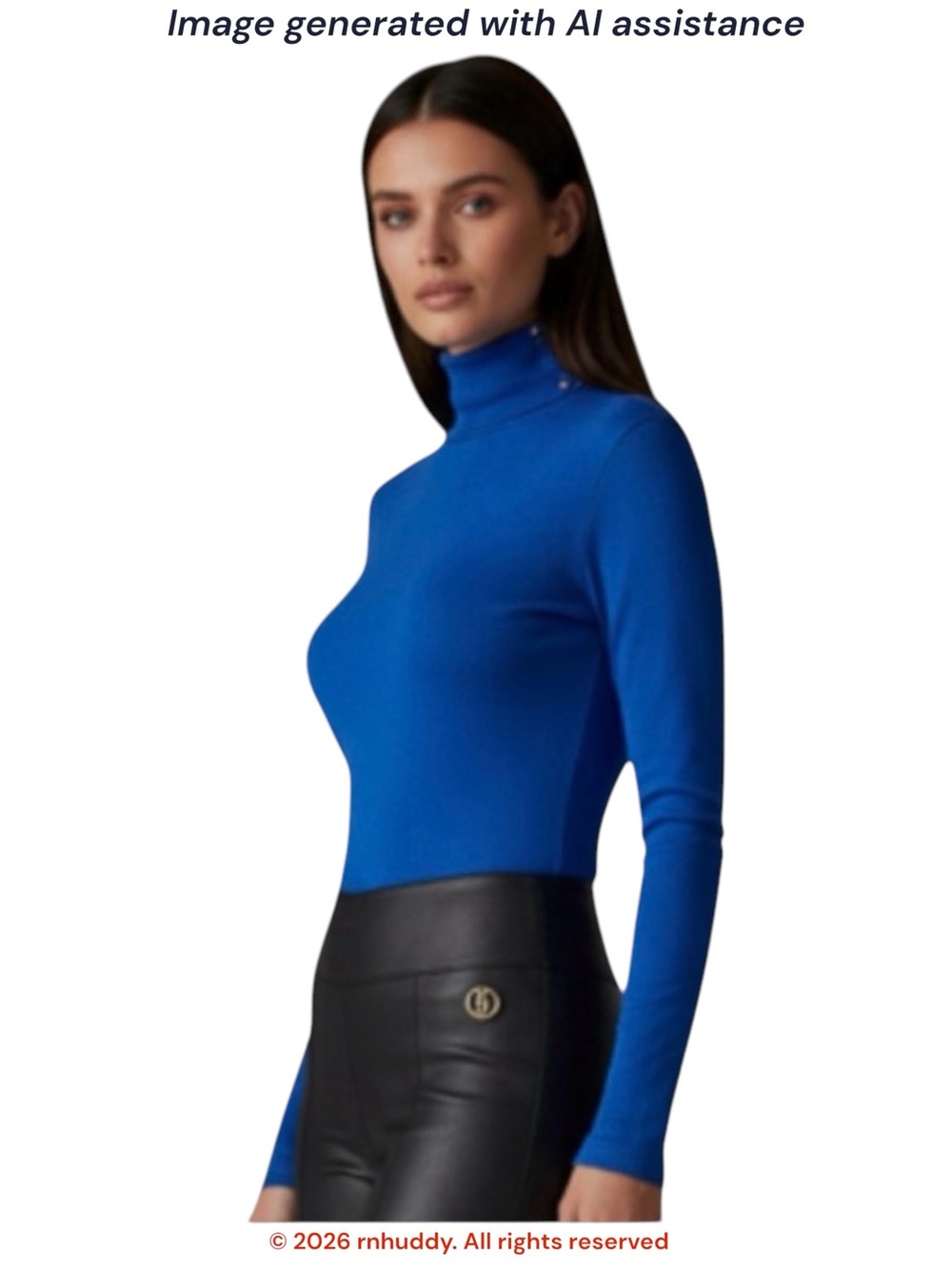 NWT Tommy Hilfiger XS blue long sleeve cotton turtleneck
